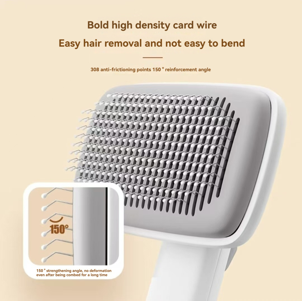 Petkcy Self Cleaning Slicker Brush, Dog Cat Bunny Pet Grooming Shedding Brush - Easy to Remove Loose Undercoat, Pet Massaging Tool Suitable for Pets with Long or Short Hair