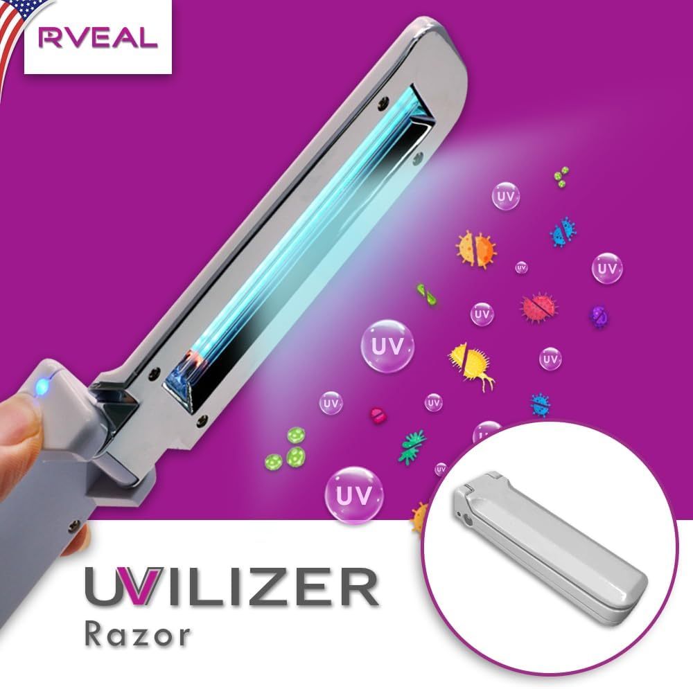 UV Light Sanitizer & Ultraviolet Disinfection Device (Portable UV-C Cleaner for Home, Car, Bathroom | Foldable UVC Disinfection Bulb | Kill 99% of Germs, Bacteria, Viruses | USA)