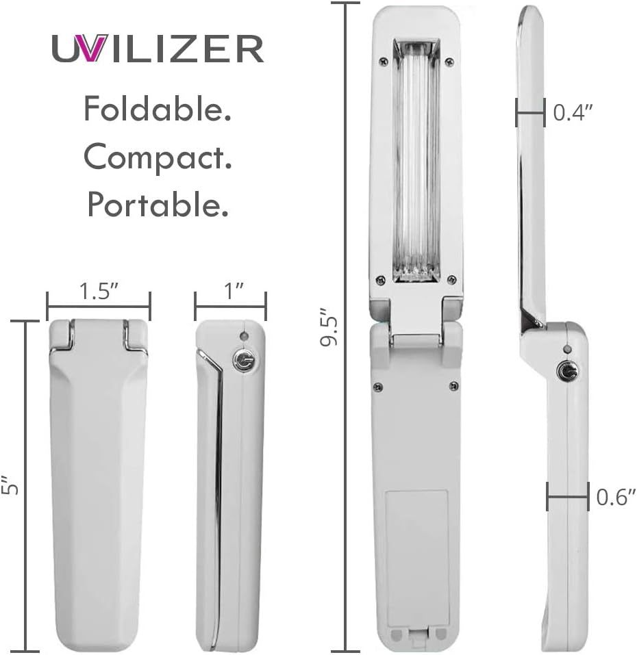 UV Light Sanitizer & Ultraviolet Disinfection Device (Portable UV-C Cleaner for Home, Car, Bathroom | Foldable UVC Disinfection Bulb | Kill 99% of Germs, Bacteria, Viruses | USA)