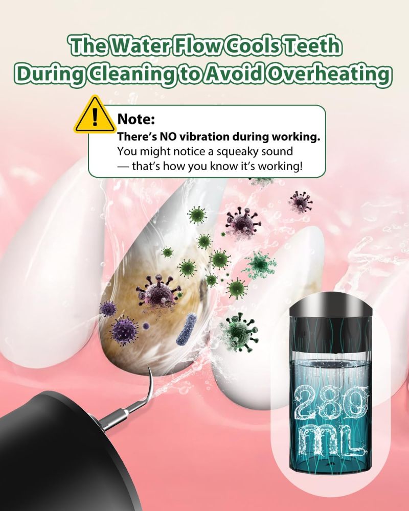 YABIFE Non-Vibrating Ultrasonic Tooth Cleaner for Dogs with Water Cooling System. Dog Plaque and Starter Remover, with Dental Care Kit and Teeth Brush, 3 Cleaning Modes with Lighting