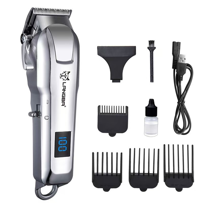 Petkcy Dog Clippers for Grooming for Thick Heavy Coats/Low Noise Rechargeable Cordless Pet Shaver with Stainless Steel Blade/Waterproof Dog Shaver for Dogs Pets and Animals (Sliver)