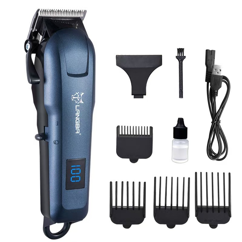 Petkcy Dog Clippers for Grooming for Thick Heavy Coats/Low Noise Rechargeable Cordless Pet Shaver with Stainless Steel Blade/Waterproof Dog Shaver for Dogs Pets and Animals (Sliver)