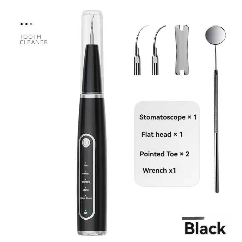 Dog Tartar Remover for Teeth, Dog Teeth Cleaning Kit with LED Light and 5 Modes for Dogs and Cats,Black