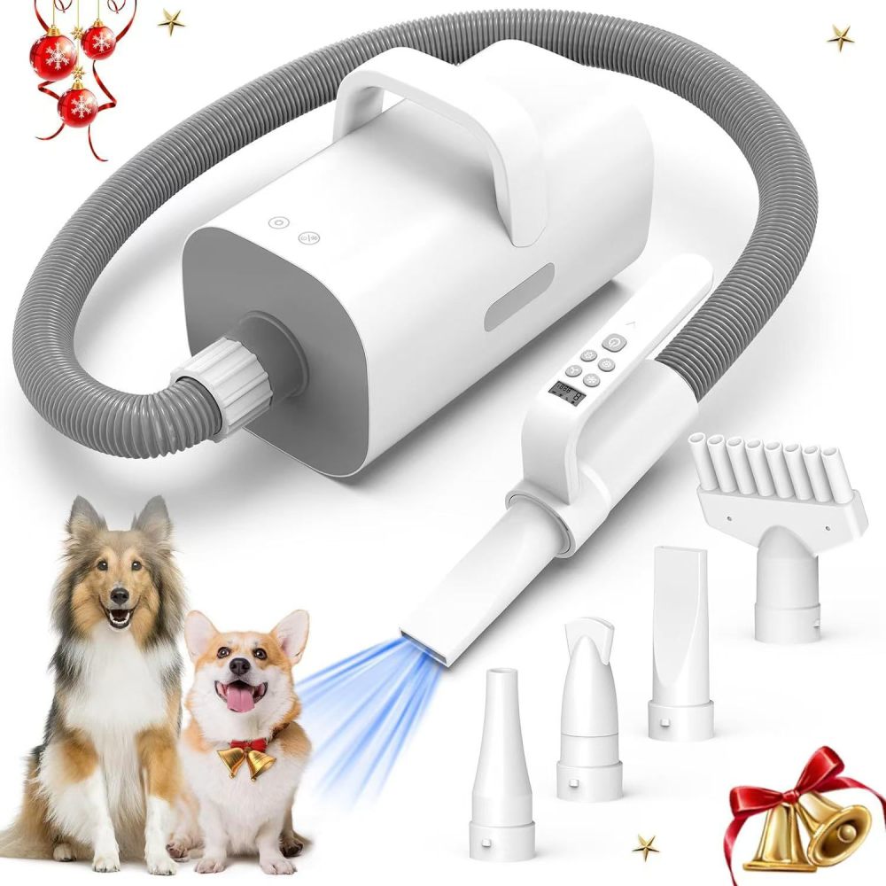 petkcy P1 Pro Pet Grooming Kit & Vacuum Suction 99% Pet Hair, Professional Clippers with 5 Proven Grooming Tools for Dogs Cats and Other Animals