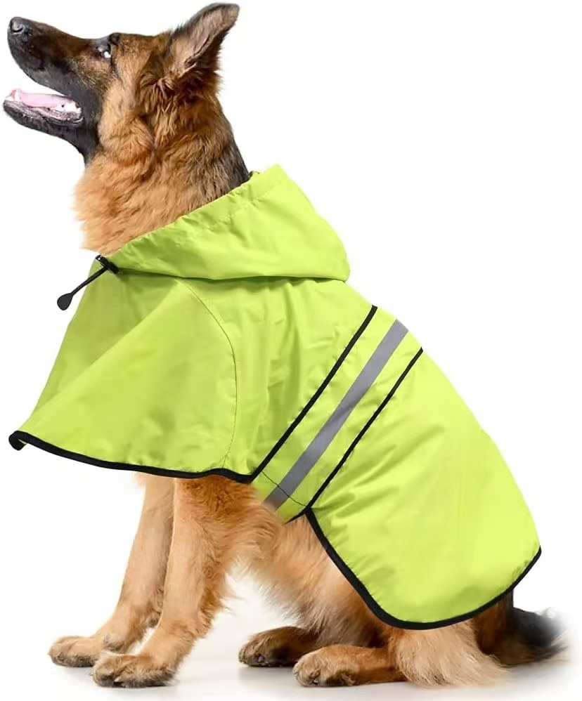 Dog Raincoat - Reflective Waterproof Dog Rain Jacket Lightweight Rain Coat for Small Medium Large Dogs (Medium, Green)