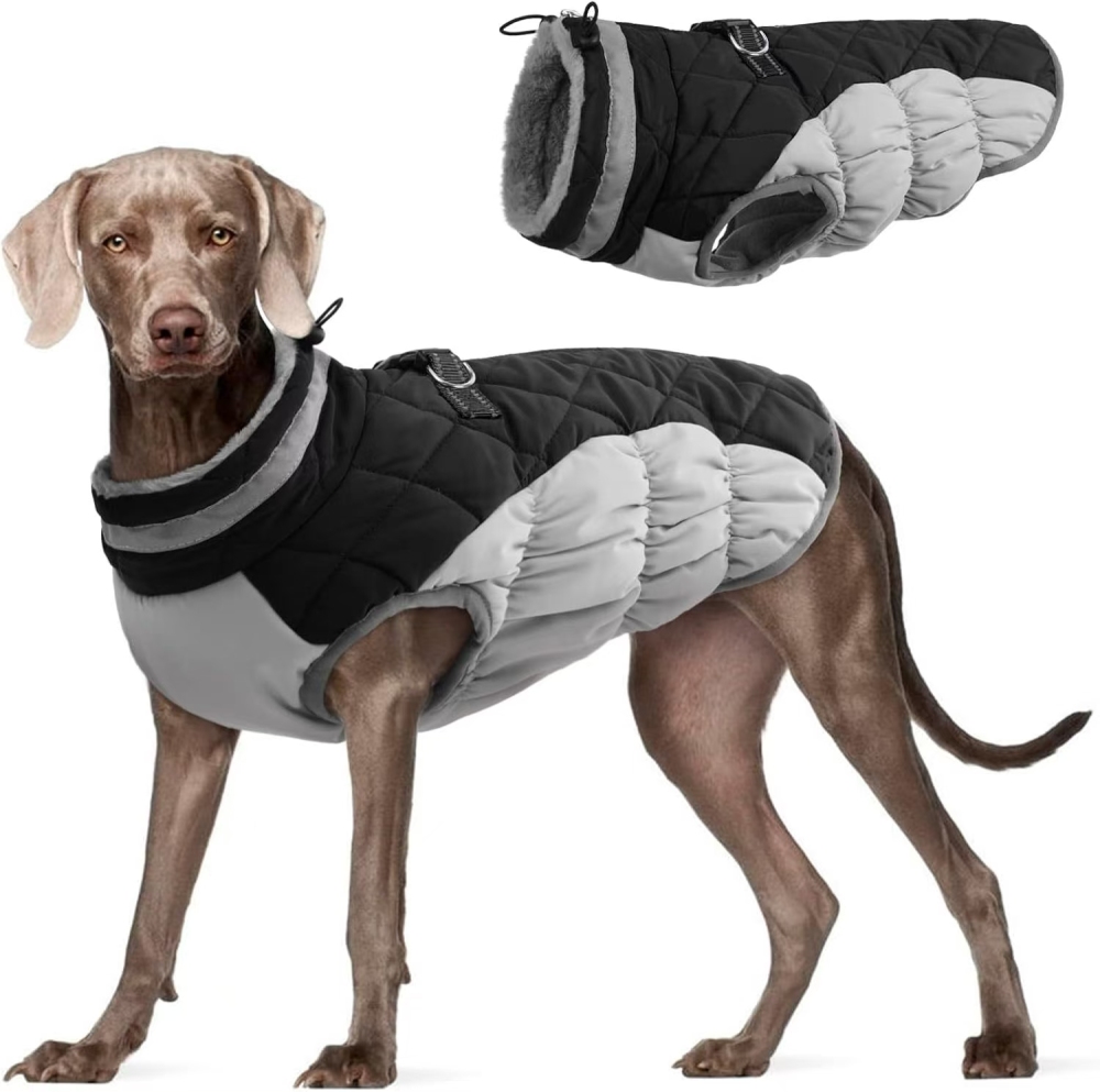 Dog Jackets for Medium Dogs,Medium Dog Coat,Warm Pet Winter Coat Zip Up Back,Waterproof Dogs Jacket with D-Ring,Pet Cold Weather Coats with Fleece Lined, Snowsuit Pug Boston Terrier,Red,M