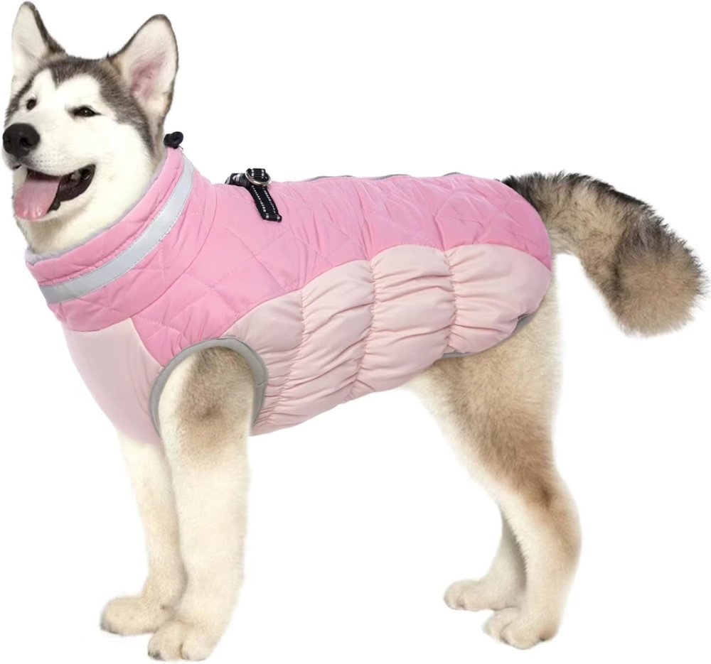 Dog Jackets for Medium Dogs,Medium Dog Coat,Warm Pet Winter Coat Zip Up Back,Waterproof Dogs Jacket with D-Ring,Pet Cold Weather Coats with Fleece Lined, Snowsuit Pug Boston Terrier,Red,M