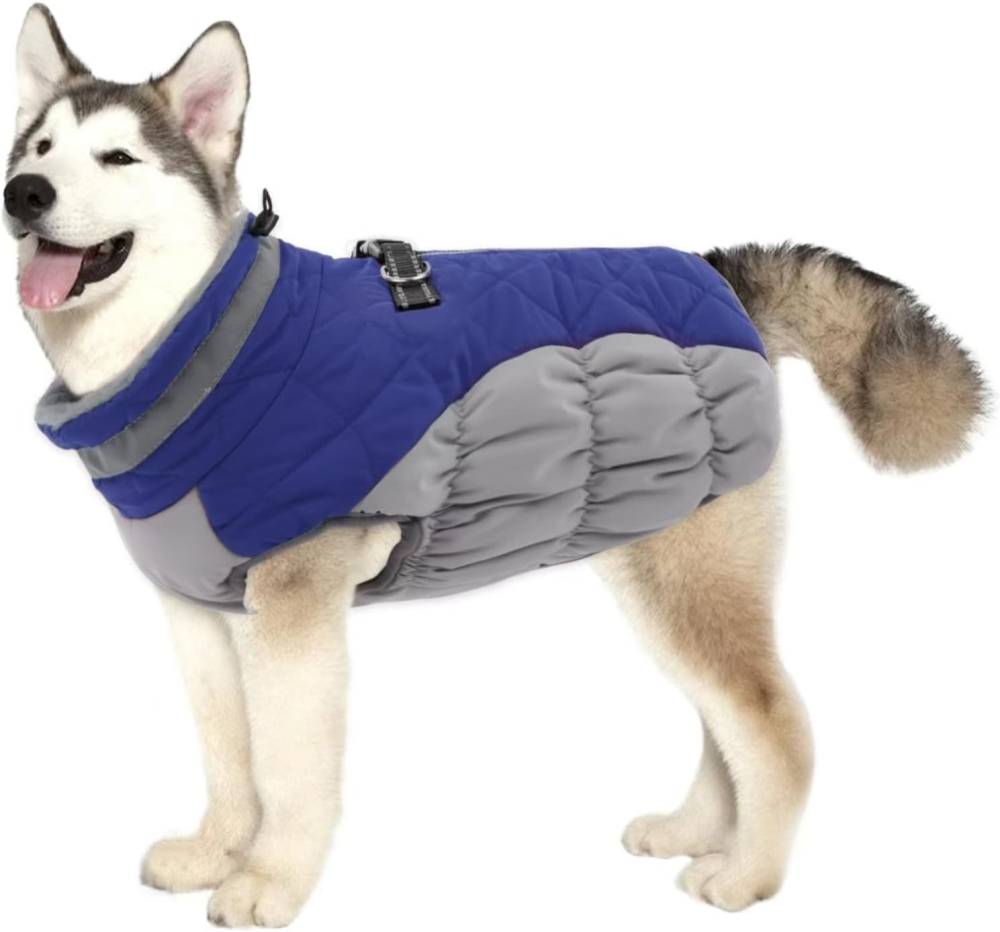 Dog Jackets for Medium Dogs,Medium Dog Coat,Warm Pet Winter Coat Zip Up Back,Waterproof Dogs Jacket with D-Ring,Pet Cold Weather Coats with Fleece Lined, Snowsuit Pug Boston Terrier,Red,M