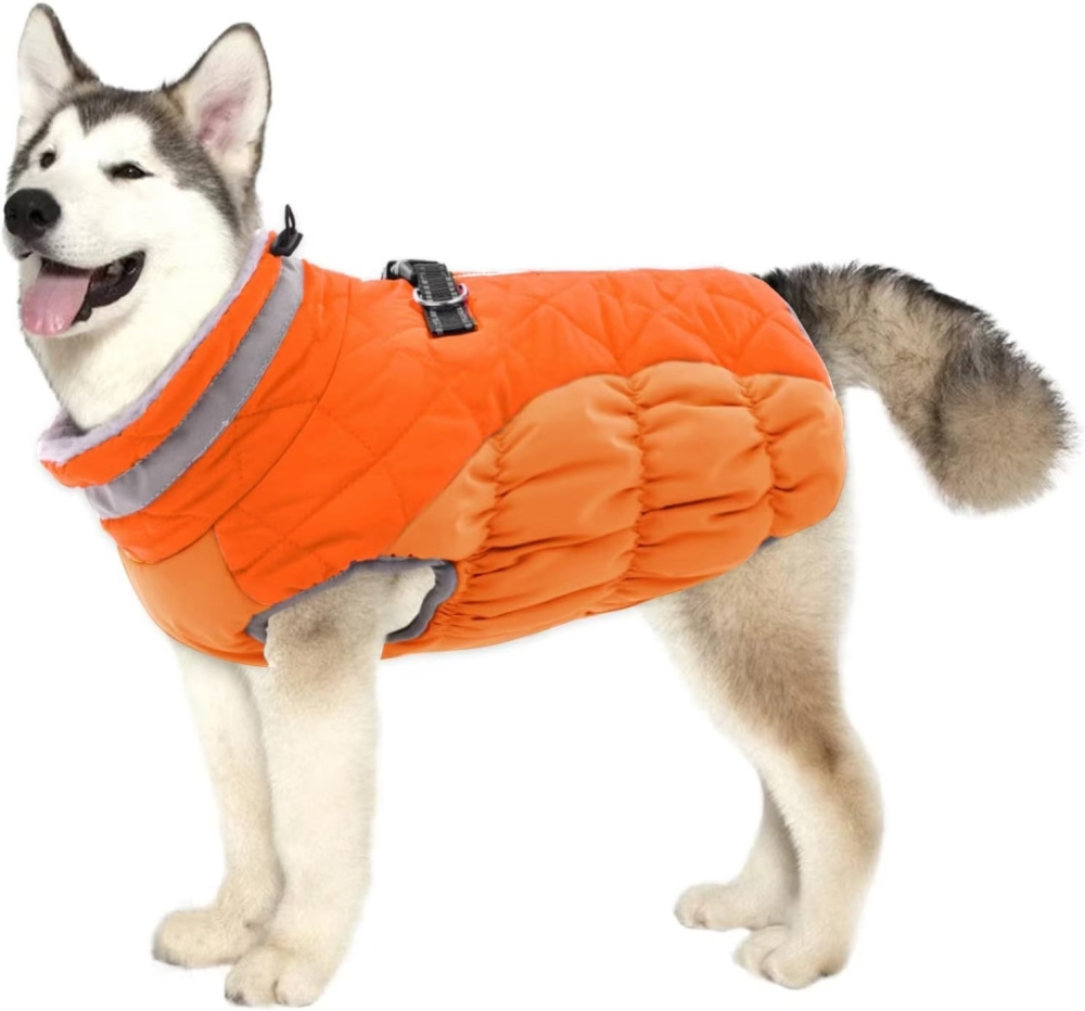 Dog Jackets for Medium Dogs,Medium Dog Coat,Warm Pet Winter Coat Zip Up Back,Waterproof Dogs Jacket with D-Ring,Pet Cold Weather Coats with Fleece Lined, Snowsuit Pug Boston Terrier,Red,M