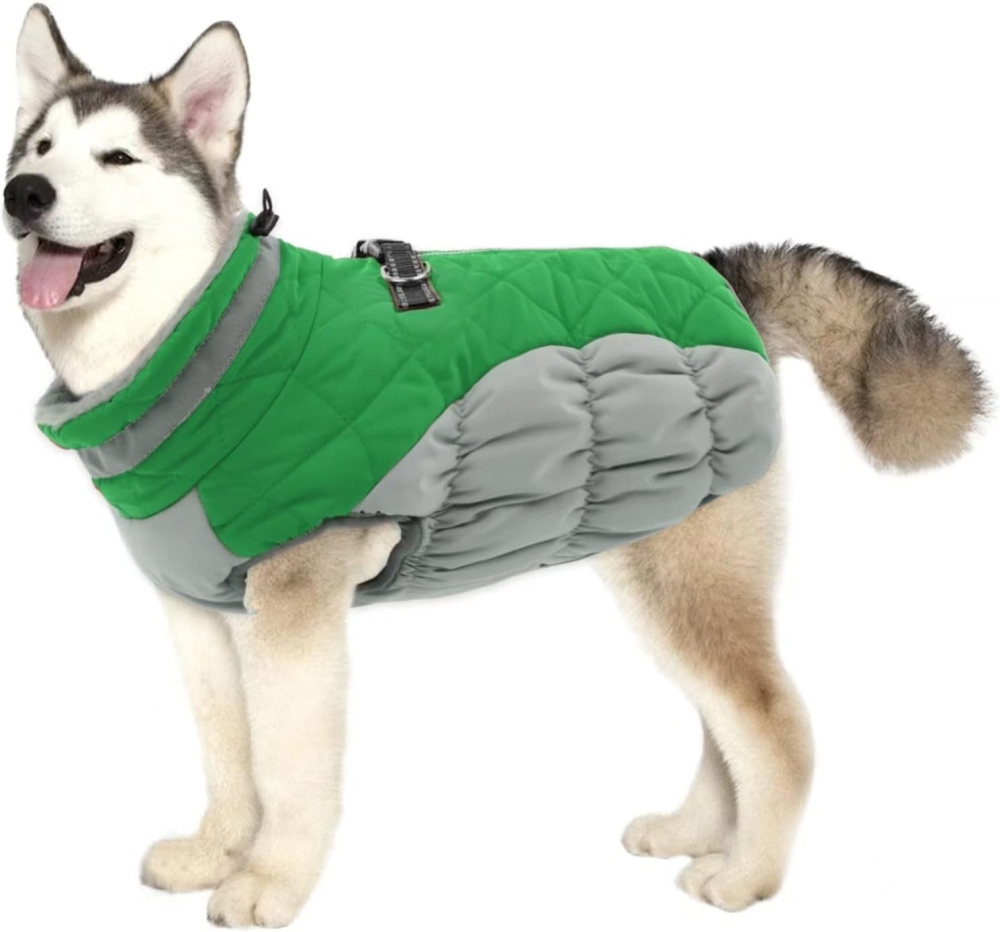 Dog Jackets for Medium Dogs,Medium Dog Coat,Warm Pet Winter Coat Zip Up Back,Waterproof Dogs Jacket with D-Ring,Pet Cold Weather Coats with Fleece Lined, Snowsuit Pug Boston Terrier,Red,M