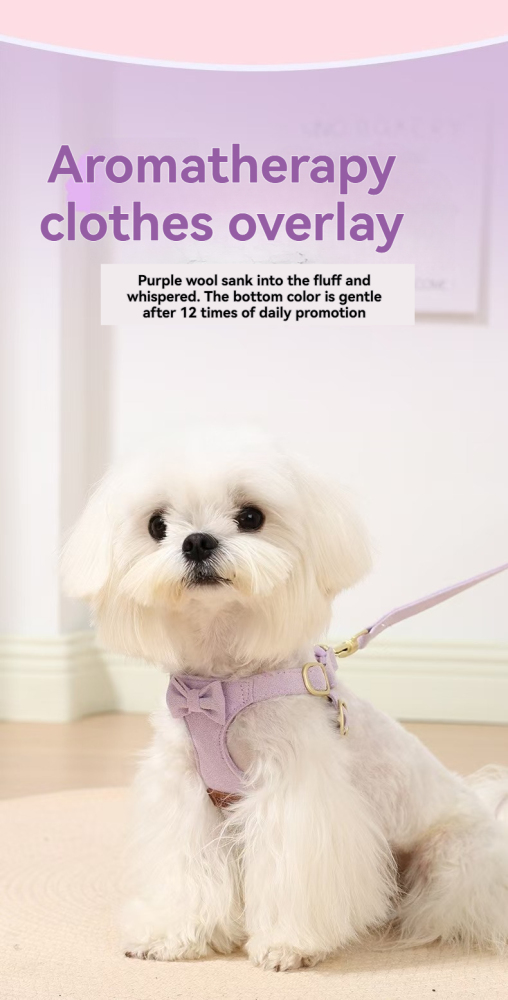 Petkcy  No Pull XXS Puppy Harness with Multifunction Dog Leash,Soft Adjustable No Choke Escape Proof Pet Harness Vest,Light Purple,XXS