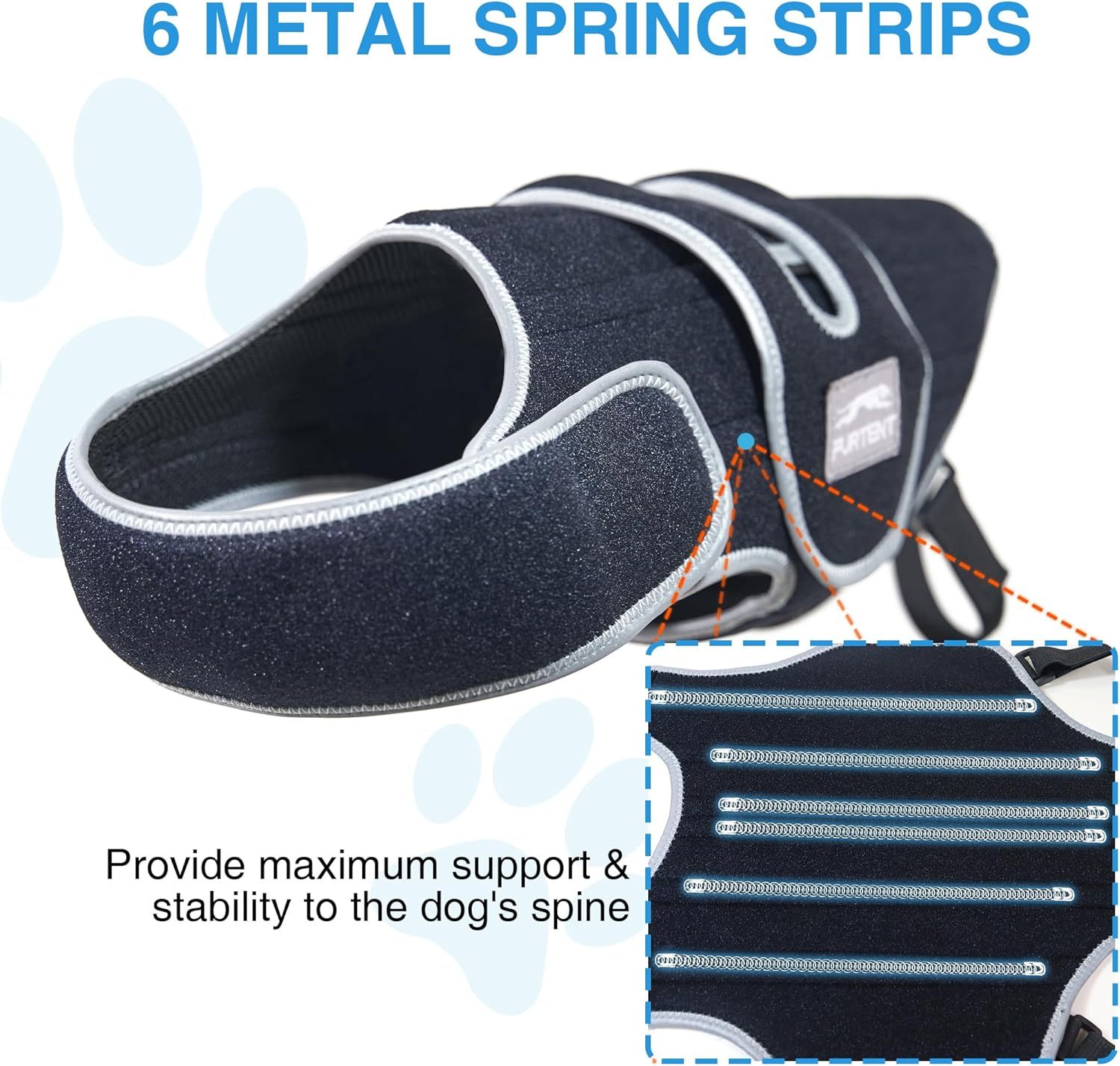 Dog Back Brace for Dogs with IVDD, Soft and Breathable Pet Back Bracer Arthritis for Shih Tzu, Dachshund Surgical Recovery and Rehabilitation, Reflective Chest Braces Helps Pain Relief (Small)