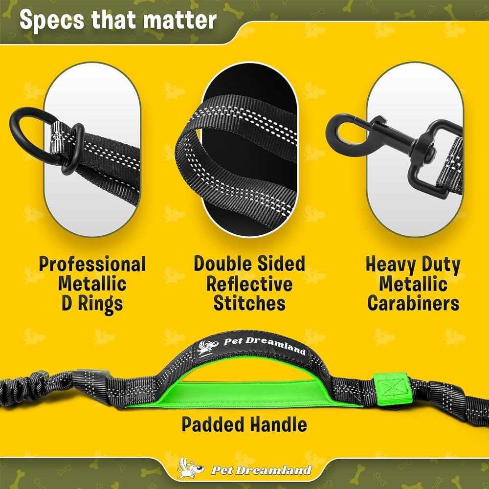 Exquisite Hands-Free Leash: Perfect for Active Pet Owners Comfortable, Durable & Ideal for Running, Walking, Hiking. Premium Large Dog Waist Leash with Bungee. Must-Have Dog Gear