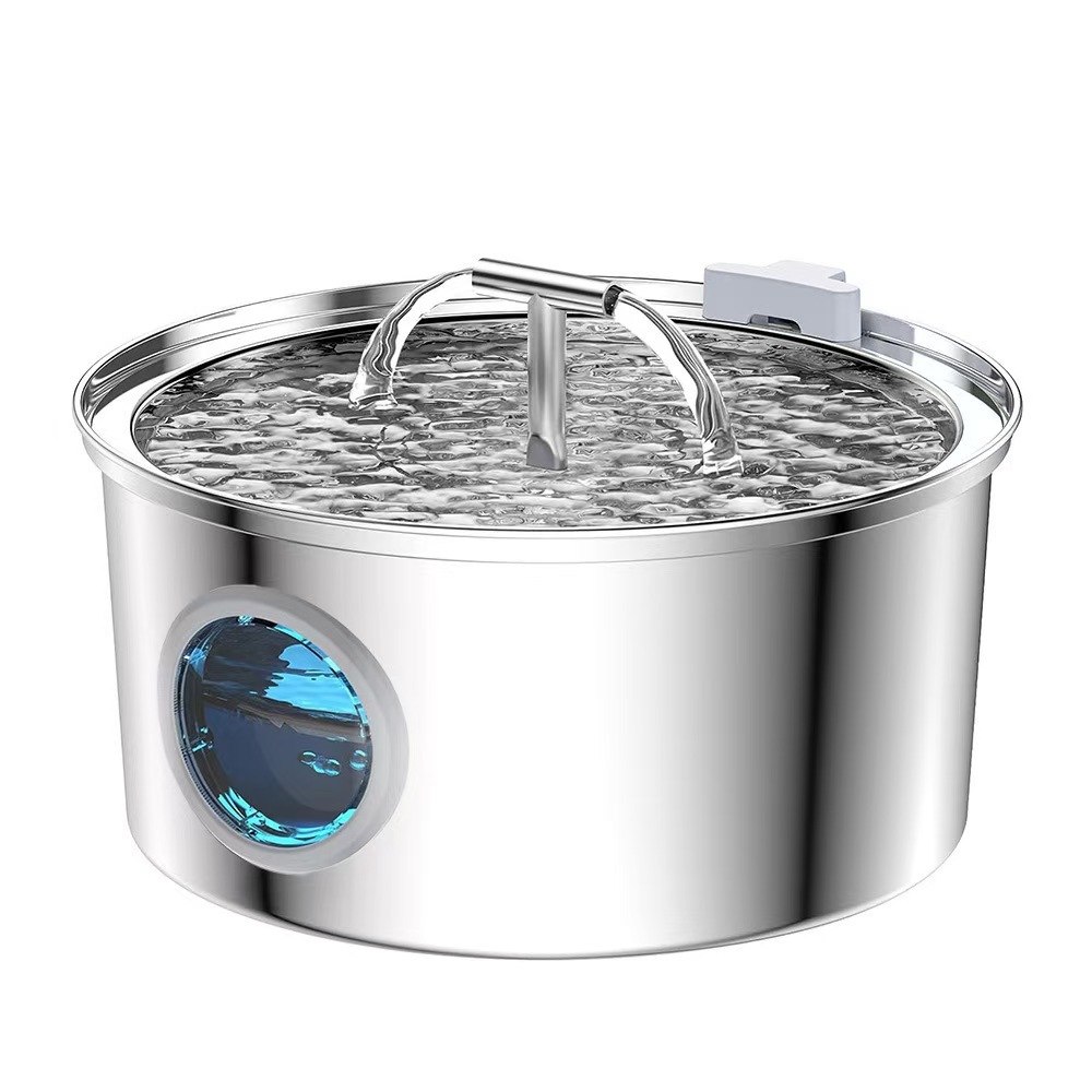 Pet Water Fountain Stainless Steel: 108oz/3.2L Cat Water Fountains for Cats Indoor - Metal Cat Fountain Bowl - Faucet Kitty Water Fountains with Led Light - Cat Pet Water Fountain for Drinking