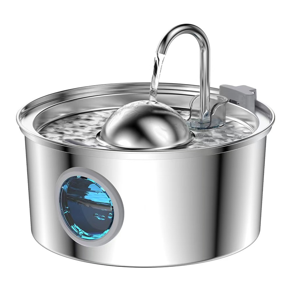 Pet Water Fountain Stainless Steel: 108oz/3.2L Cat Water Fountains for Cats Indoor - Metal Cat Fountain Bowl - Faucet Kitty Water Fountains with Led Light - Cat Pet Water Fountain for Drinking