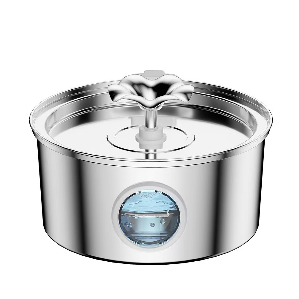 Pet Water Fountain Stainless Steel: 108oz/3.2L Cat Water Fountains for Cats Indoor - Metal Cat Fountain Bowl - Faucet Kitty Water Fountains with Led Light - Cat Pet Water Fountain for Drinking