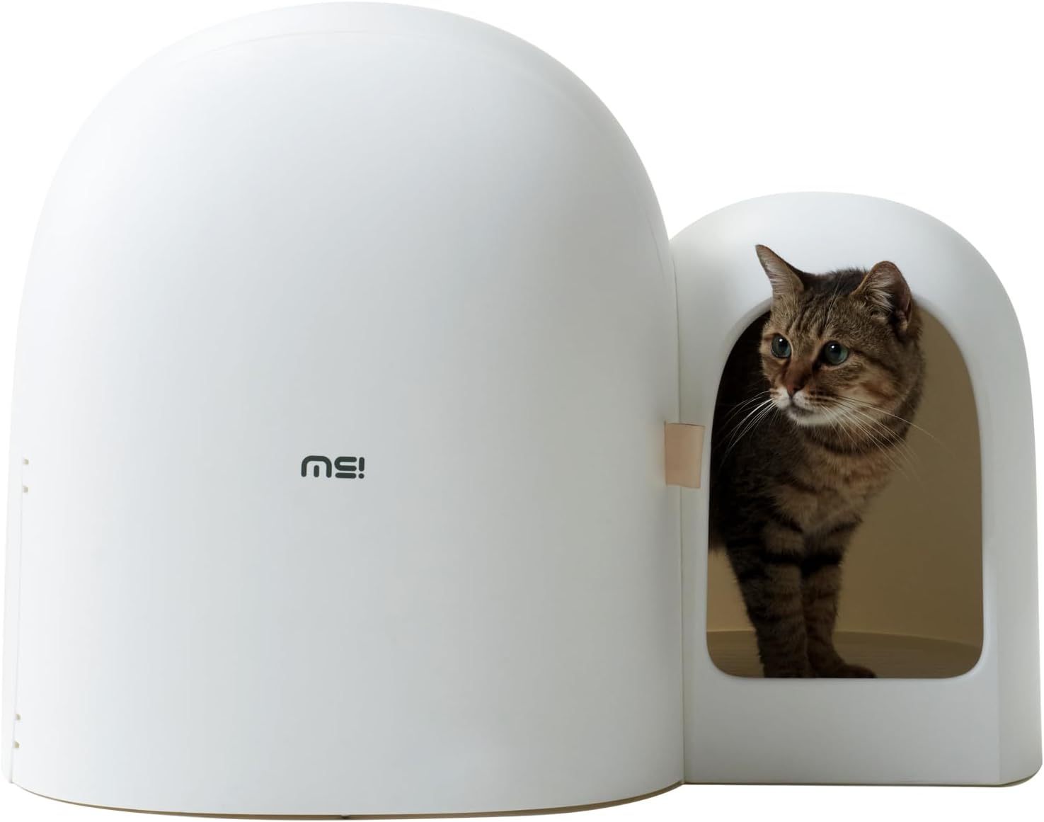 MS!MAKE SURE Cat Litter Box Enclosure with Lid, Extra Large Covered Hidden Dog Proof Closed Modern Cat Litter Box Furniture with Scoop, for Odor Control and Less Tracking, Easy to Clean - Snow White