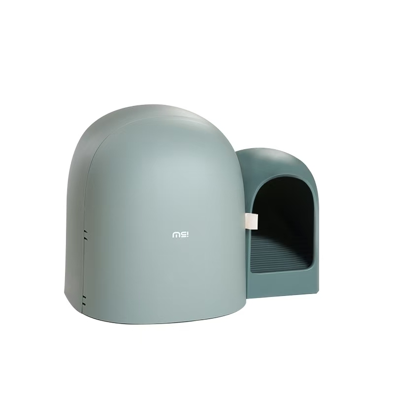MS!MAKE SURE Cat Litter Box Enclosure with Lid, Extra Large Covered Hidden Dog Proof Closed Modern Cat Litter Box Furniture with Scoop, for Odor Control and Less Tracking, Easy to Clean - Snow White