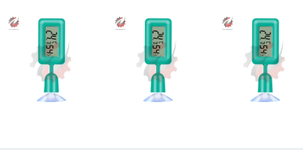 Mini Digital Reptile Thermometer 360 Degree Rotating Luminous Suction Cup Hygrometer For Lizards Snakes Spiders Blue Green