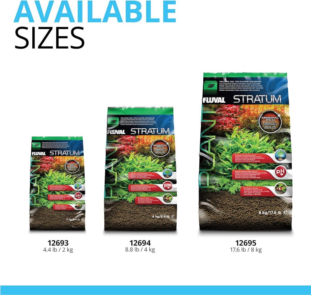 Fluval 12693 Plant and Shrimp Stratum for Freshwater Fish Tanks, 4.4 lbs. – Aquarium Substrate for Strong Plant Growth, Supports Neutral to Slightly Acidic pH
