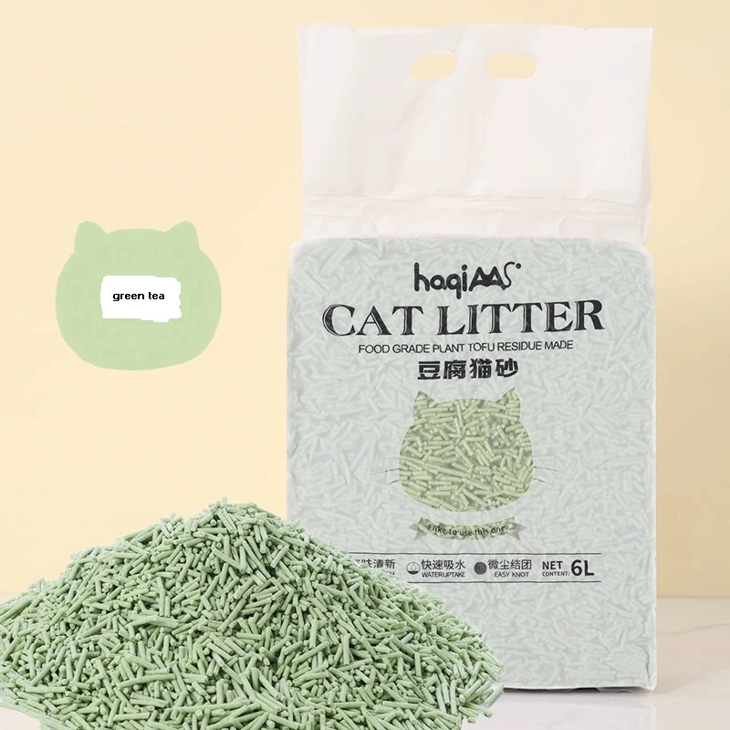 1 bag Original plant tofu cat litter 6L green tea mixed plant cat litter fast clumping pet supplies