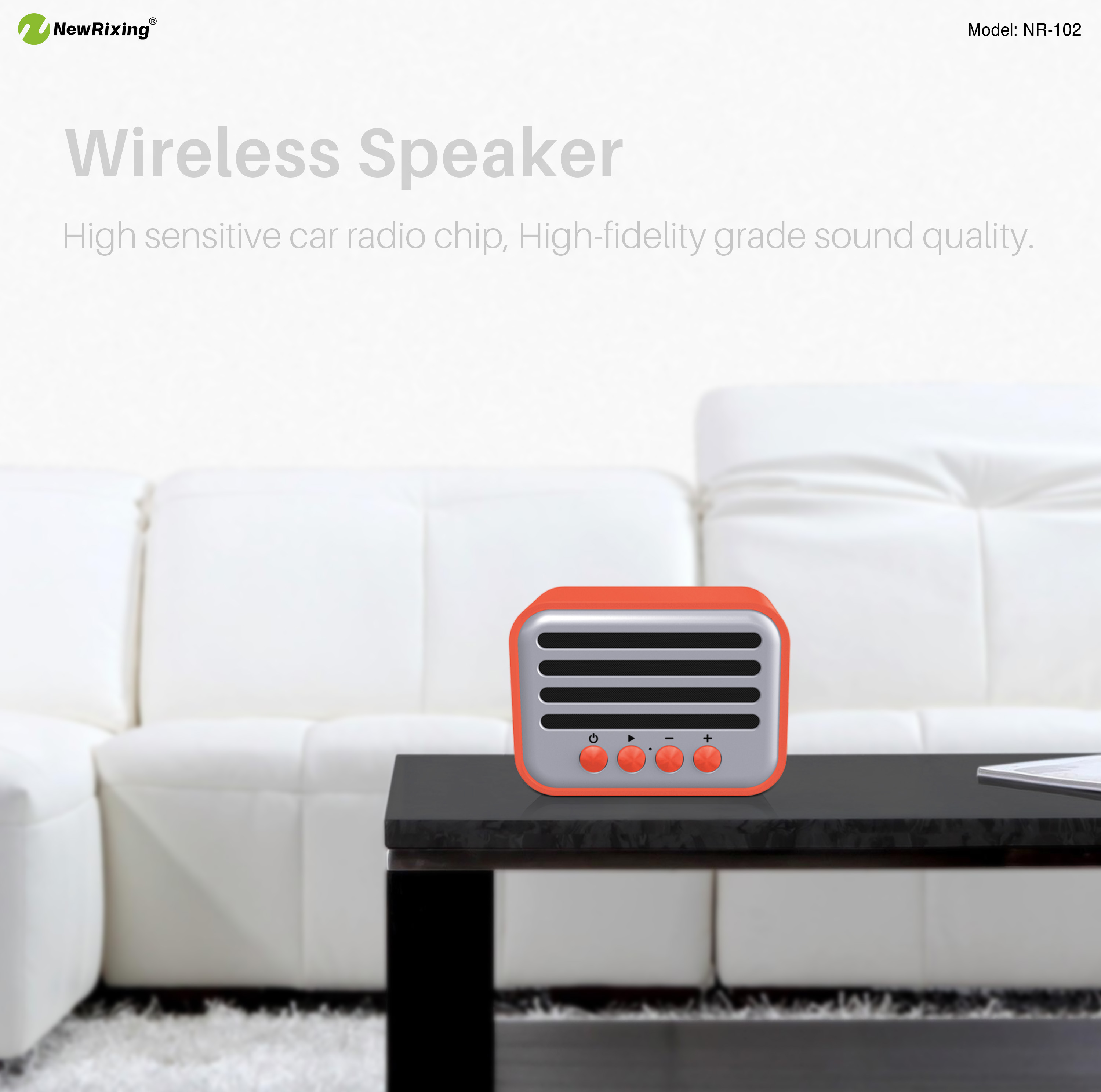 NewRixing NR-102 Outdoor Small Speaker Supplier MP3 Speakers Exporter Patent design Mini unique gift bluetooth speaker