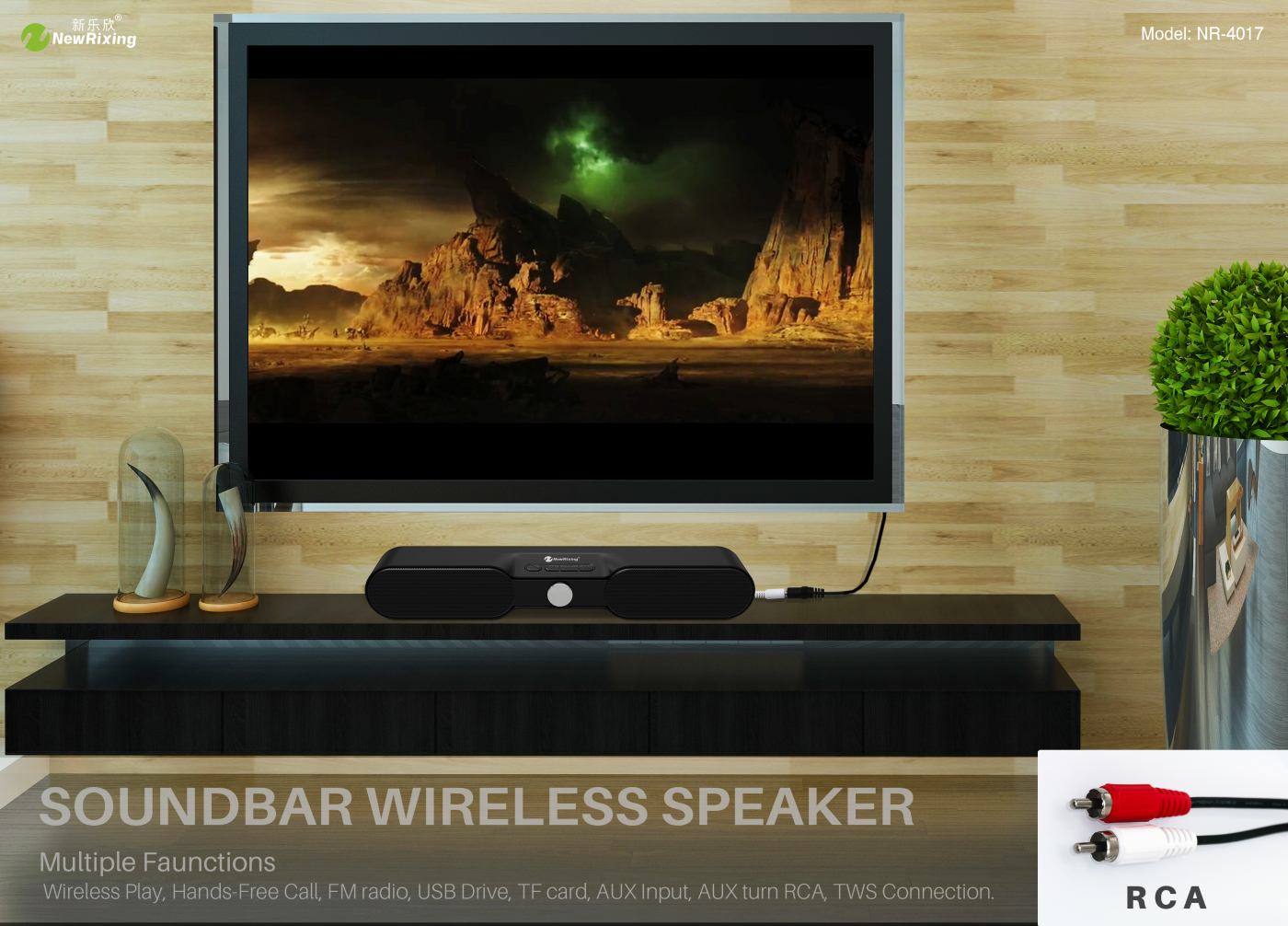 NewRixing NR-4017 Portable Multimedia Speaker Supplier Active Bluetooth Speaker
