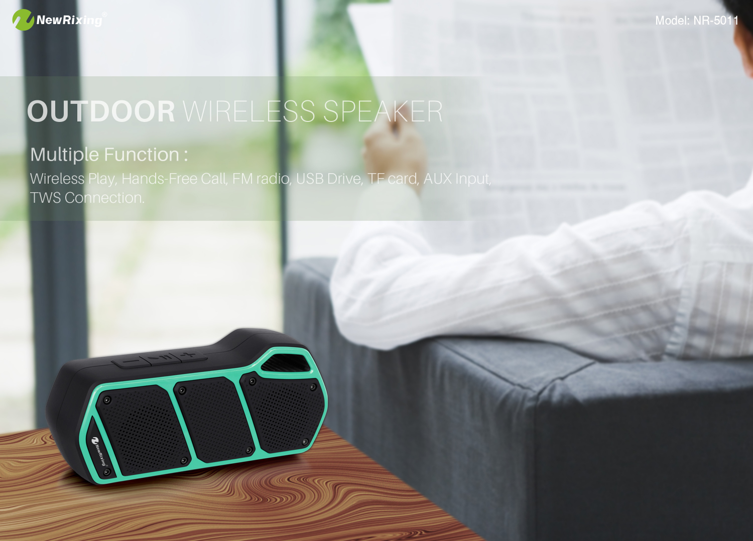 NewRixing NR-5011 Bluetooth Portable Speaker Portable Mini Speaker Wholesaler Rubber oil surface Nice hands-feeling