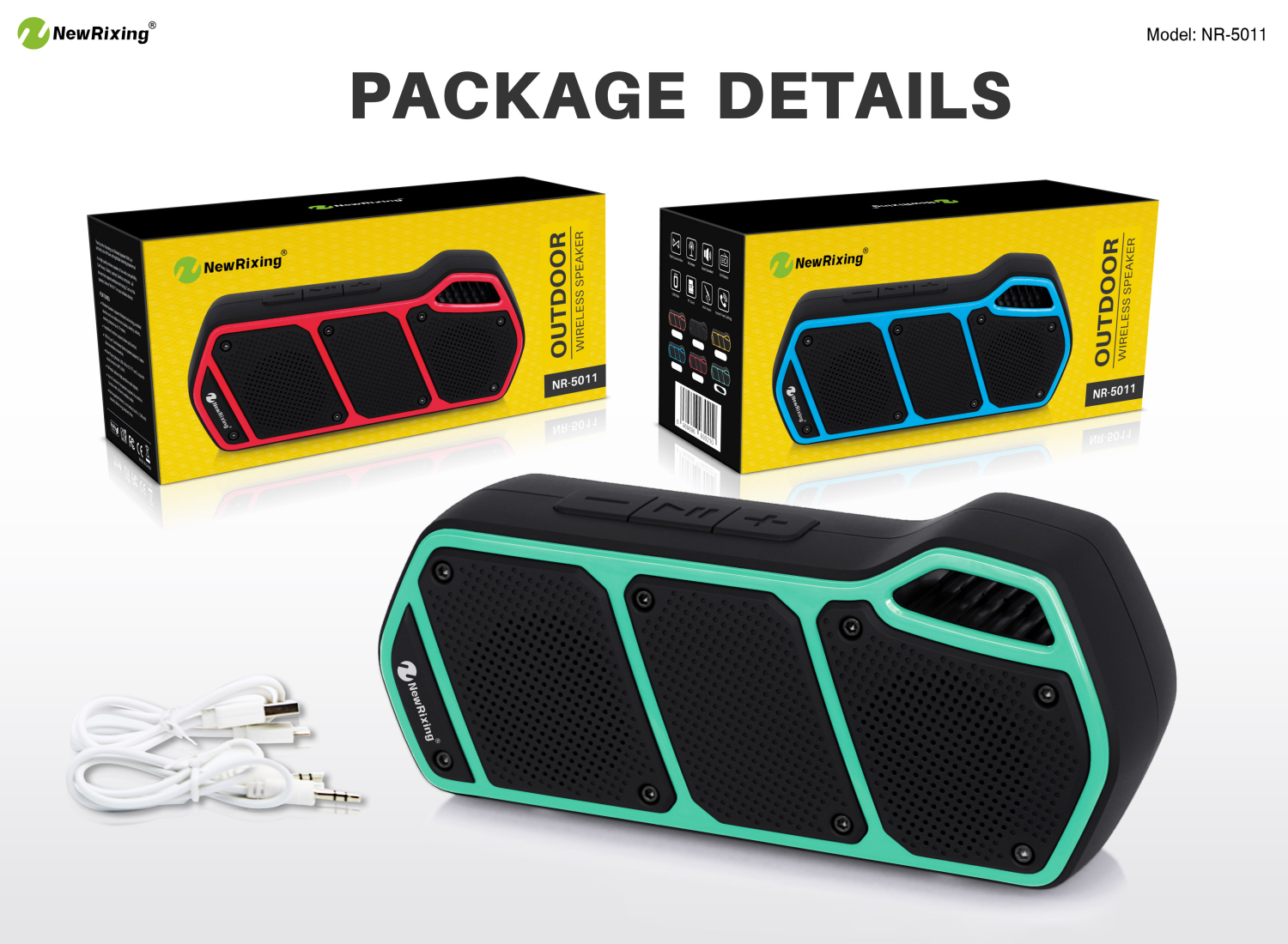 NewRixing NR-5011 Bluetooth Portable Speaker Portable Mini Speaker Wholesaler Rubber oil surface Nice hands-feeling
