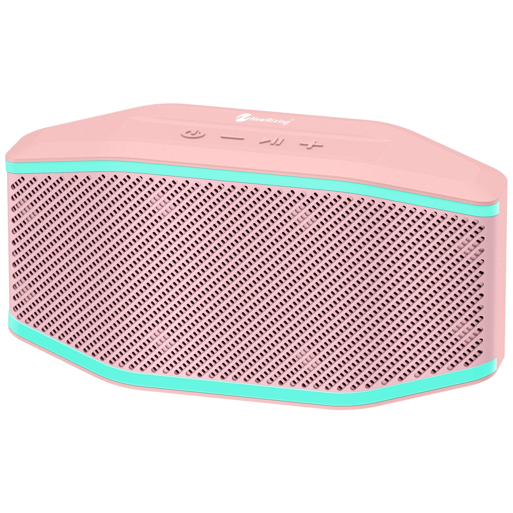 Fabricante de altavoces móviles NewRixing NR-196/196S, pequeños altavoces Bluetooth, exportadores, IPX7, resistente al agua y al polvo, luz RGB.