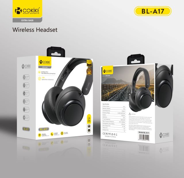 Casque stéréo sans fil COKIKE BL-A17 - Exportateur
Casque Bluetooth portable pour téléphone portable