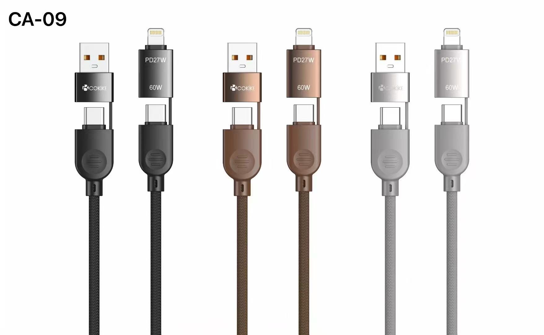COKIKE CA-09 Four-in-one Cell phone Charging Cable Exporter computer usb cable For Cellphone and Tablets