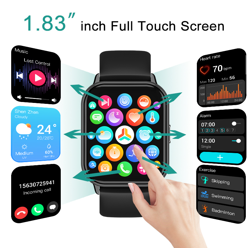 Eksporter smartbandów fitness T19F monitor aktywności snu i smartwatchy Asystent głosowy Tryby multisportowe