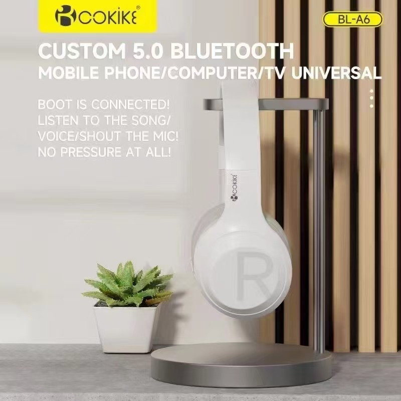 COKIKE BL-A6 Kabelloser Over-Ear-Kopfhörer Bluetooth-Sport-Ohrhörer – Exporteur Hochwertiges Stereo-Design