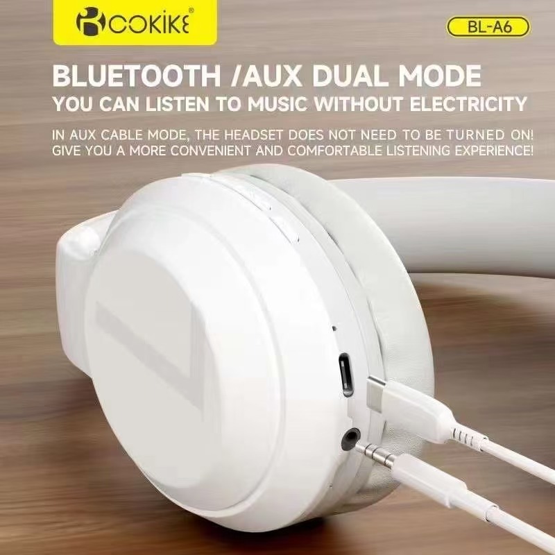 COKIKE BL-A6 Kabelloser Over-Ear-Kopfhörer Bluetooth-Sport-Ohrhörer – Exporteur Hochwertiges Stereo-Design