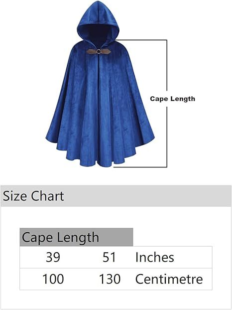 Unisex Halloween Hooded Cape Velvet Cloak