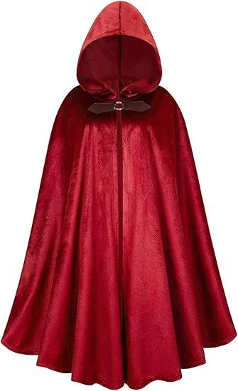 Unisex Halloween Hooded Cape Velvet Cloak