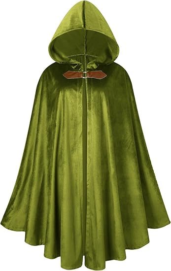 Unisex Halloween Hooded Cape Velvet Cloak