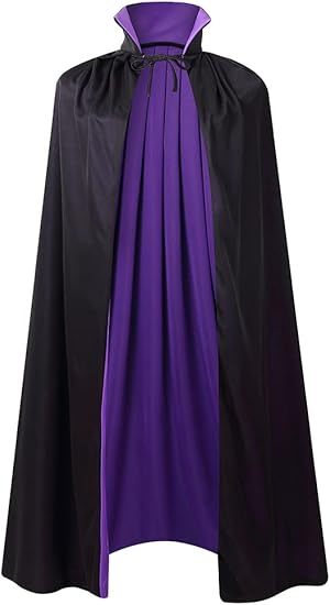 Unisex Halloween Vampire Two Sides Reversible High Collar Hooded Cloak