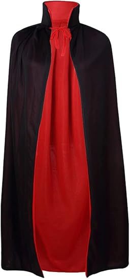 Unisex Halloween Vampire Two Sides Reversible High Collar Hooded Cloak