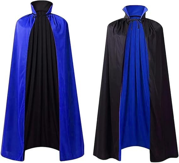 Unisex Halloween Vampire Two Sides Reversible High Collar Hooded Cloak