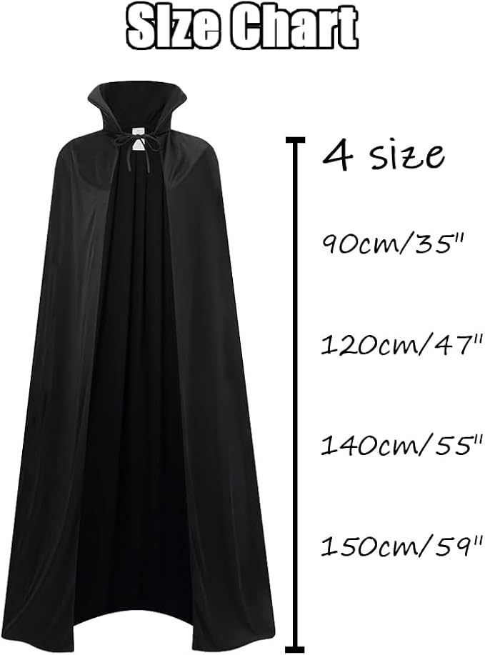 Unisex Halloween Vampire Two Sides Reversible High Collar Hooded Cloak