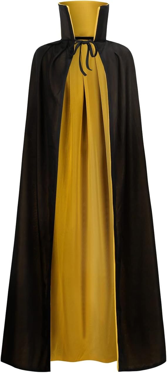 Unisex Halloween Vampire Two Sides Reversible High Collar Hooded Cloak