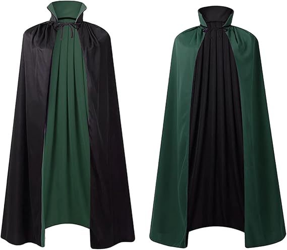 Unisex Halloween Vampire Two Sides Reversible High Collar Hooded Cloak