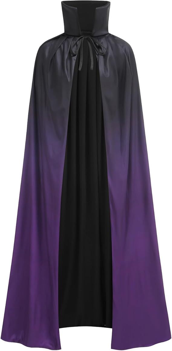Unisex Halloween Vampire Two Sides Reversible High Collar Hooded Cloak