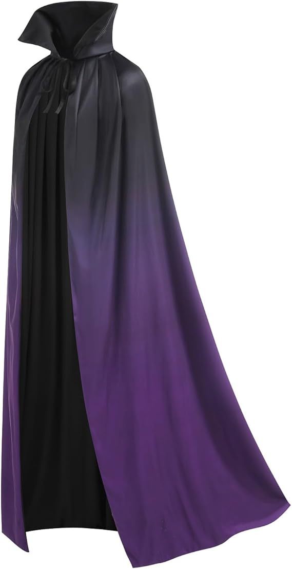 Unisex Halloween Vampire Two Sides Reversible High Collar Hooded Cloak