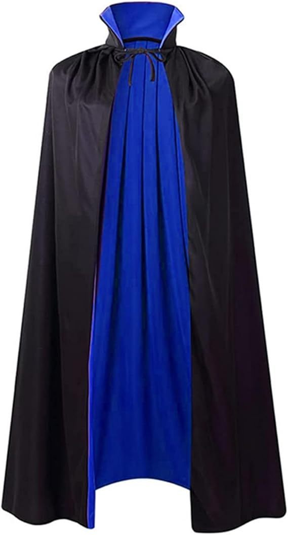 Unisex Halloween Vampire Two Sides Reversible High Collar Hooded Cloak