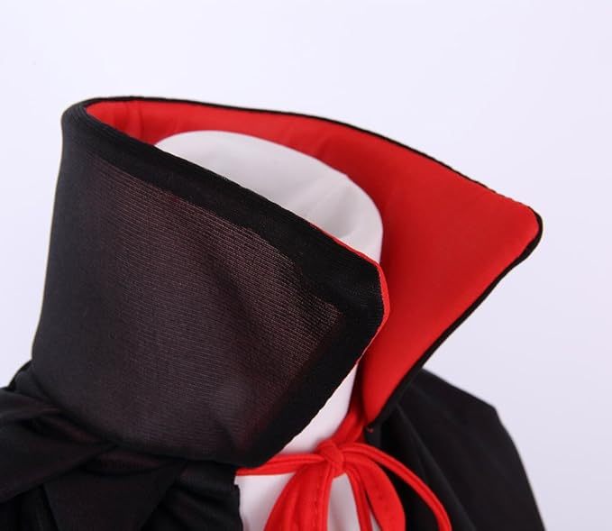 Unisex Halloween Vampire Two Sides Reversible High Collar Hooded Cloak