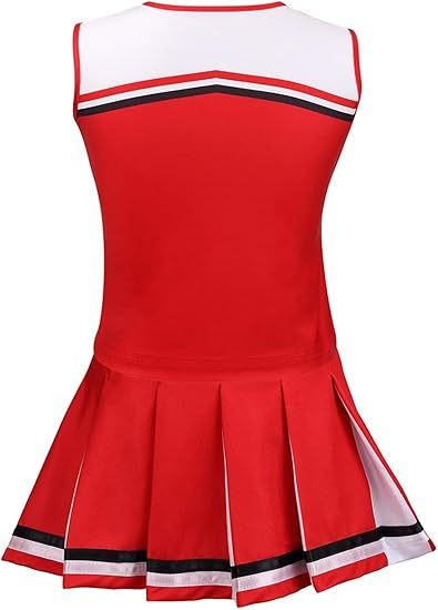 Girls Cheerleader Outfit Kids School Cheer Uniform 5-Piece Set