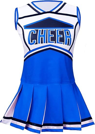 Girls Cheerleader Outfit Kids School Cheer Uniform 5-Piece Set